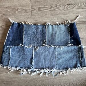 Urban Renewal Remade Denim Patchwork Mini Skirt Y2K vibes